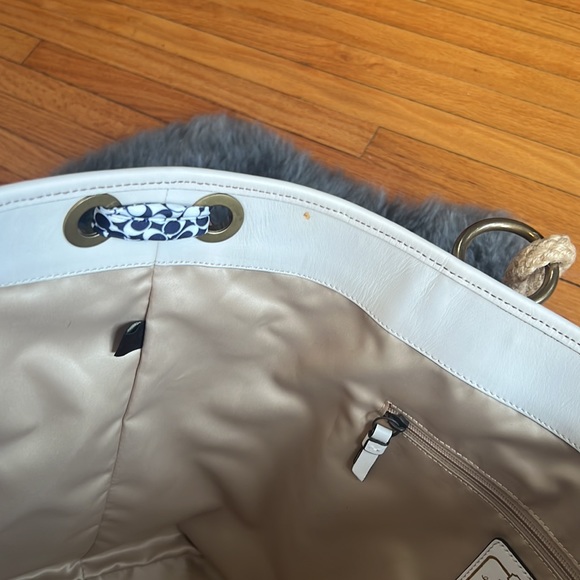 NWT Coach Resort Denim Signature +Parchment Leather Tote Weekend Carry-on 10600 - Picture 14 of 14